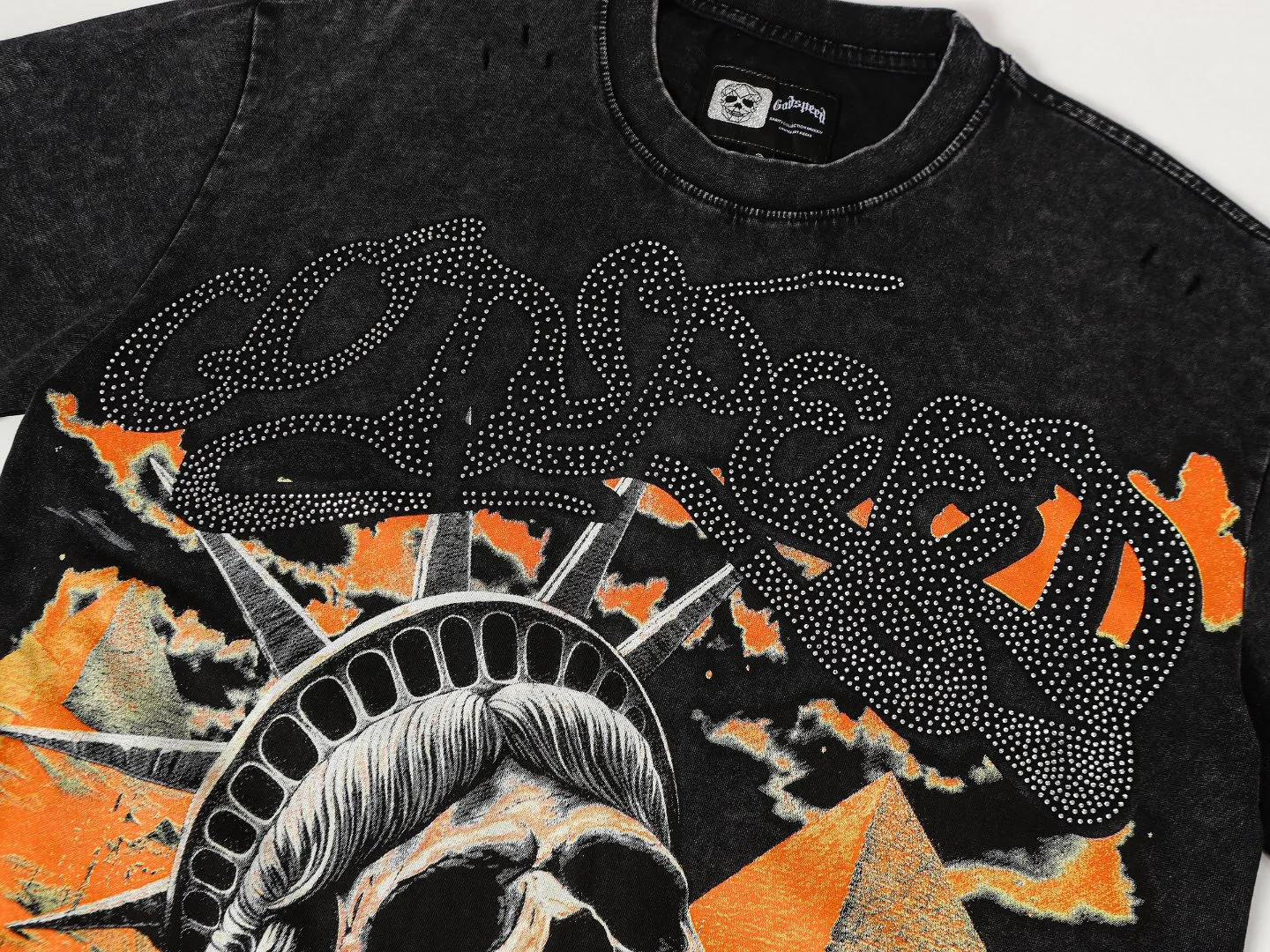 G 6209# Black｜ godspeed（ + ） In Stock Retro T（ ） （fabric）：32 Sizes（size）：S-M-L-XL （colour）： Black 👉